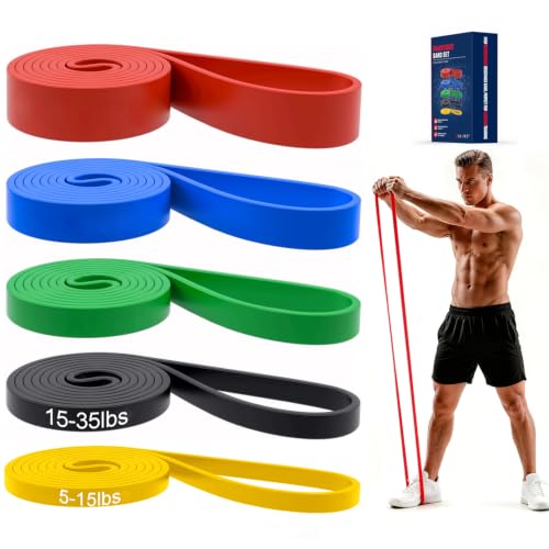 Pull Up Bands, Resistance Bands Set, Exercise Workout Bands for Men & Women, Ideal for Body Stretching, Physical Therapy and Muscle Training - Colorful