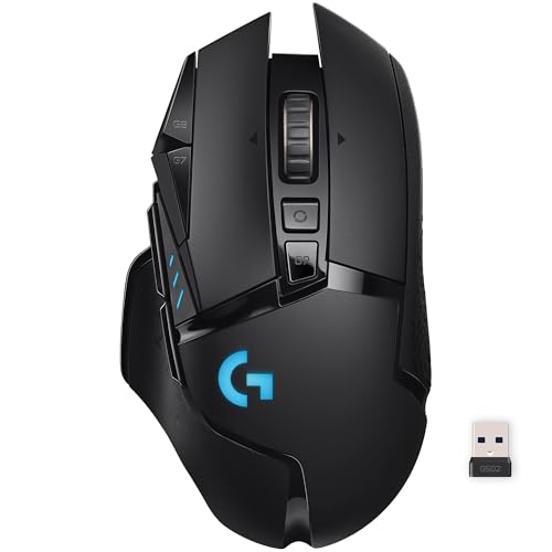 Logitech G502 Lightspeed Wireless Gaming Mouse - Black | RGB, Adjustable Weights, 11 Programmable Buttons, POWERPLAY Compatible, On-Board Memory, for PC/Mac