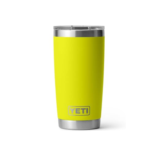 YETI Rambler 20 oz Tumbler, Stainless Steel, Vacuum Insulated with MagSlider Lid, Firefly Yellow