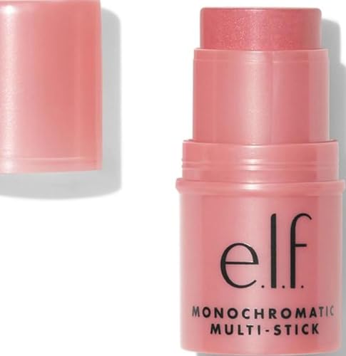 e.l.f. Monochromatic Multi Stick, Travel-Sized Luxuriously Creamy & Blendable Color, For Eyes, Lips & Cheeks, Vegan & Cruelty-Free, Dazzling Peony, 0.17 Oz