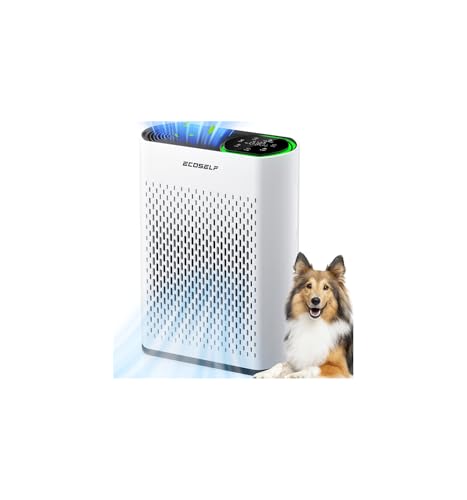 Air Purifier for Large Room, Cleans 2,400 ft² in 30 Mins, 3-Stage True HEPA, 360° Airflow, Large Touch Display Control, Real-Time Air Quality (PM2.5) Display, Ultra-Quiet 20dB Sleep Mode, HAP602 White
