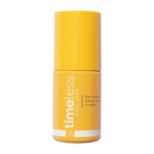 Timeless 20% Vitamin C + E Ferulic Acid Serum, Antioxidant, 1 fl oz | Vitamin C Serum for Even Skin Tone and Collagen Support, Antioxidant-Rich Advanced Skincare Formula, Lightweight