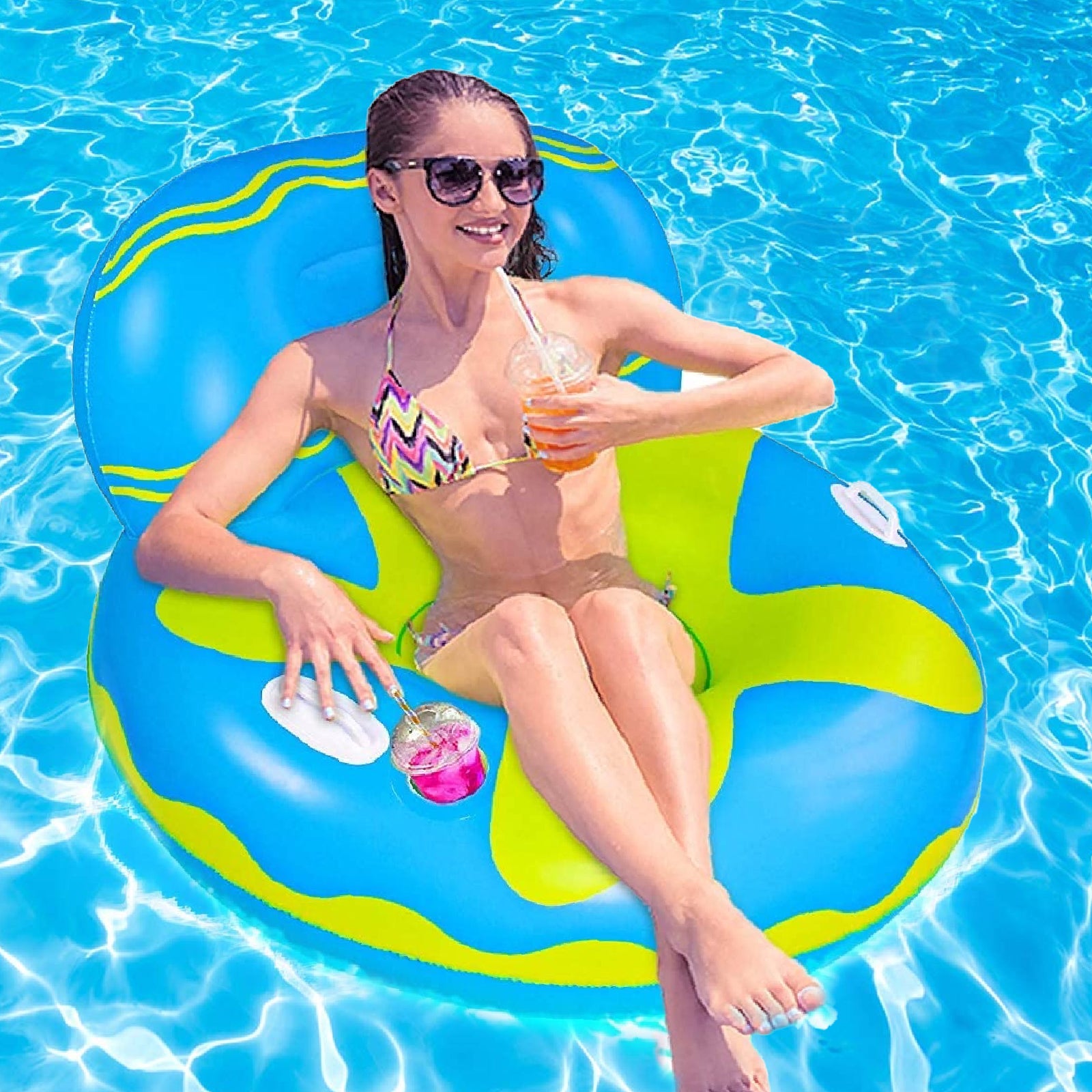 Inflatable Pool Float Lounge 2 in 1 Water Raft & Sofa Floating Chair