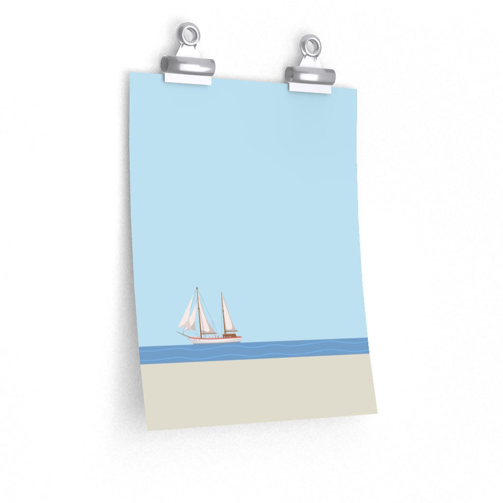 Sail Boat in the Ocean Poster