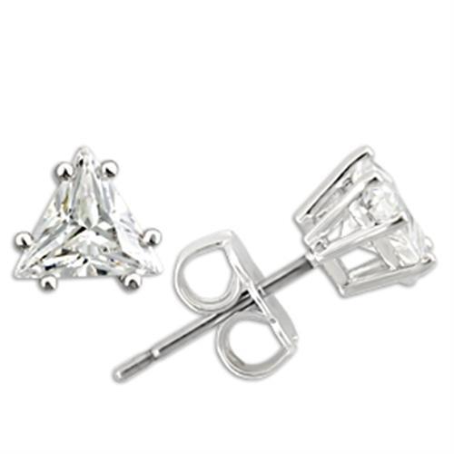 0W156 Rhodium 925 Sterling Silver Earrings with