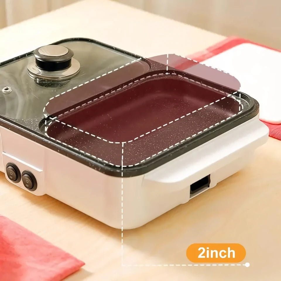 2-in-1 c& Hot Pot with Non-Stick Plate