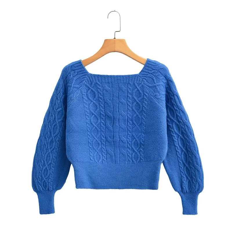 Soft Glutinous Cable Knit Sweater Women Autumn Winter Sweet Idle