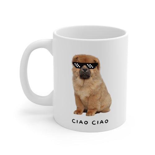 Chow Chow in Pixel Sunglasses Mug