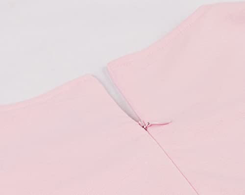 CISMARK Women's Vintage Short Sleeve Polka Dot Falbala Fold Slim Fit Pencil Dress (X-Large, RO07O)