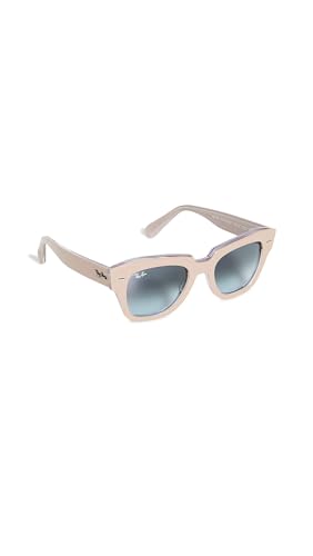 Ray-Ban RB2186 State Street Square Sunglasses, Havana On Transparent Pink/Brown Vintage, 52 mm