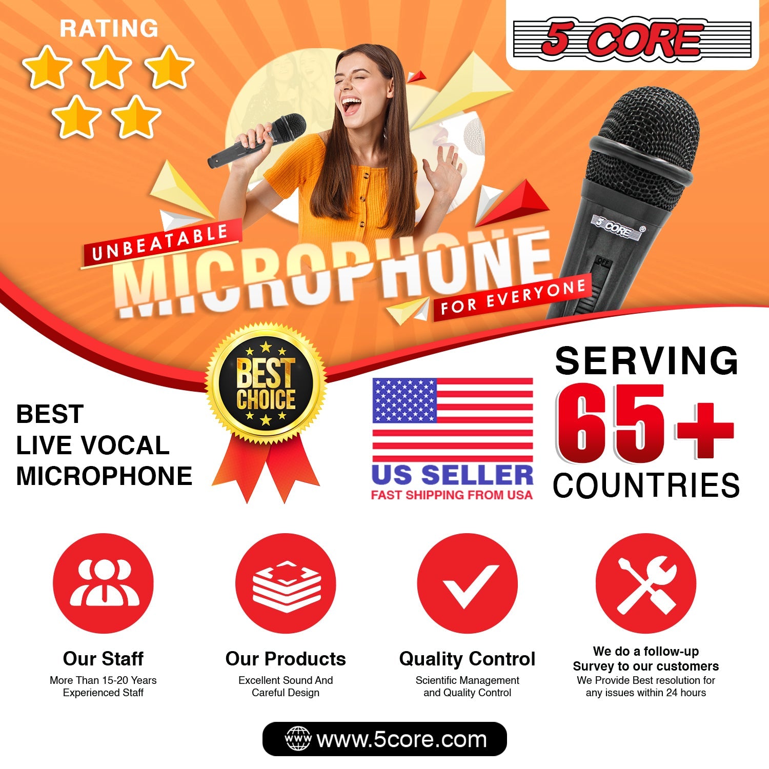 Premium Dynamic Microphone with Detachable XLR Cable PM 816