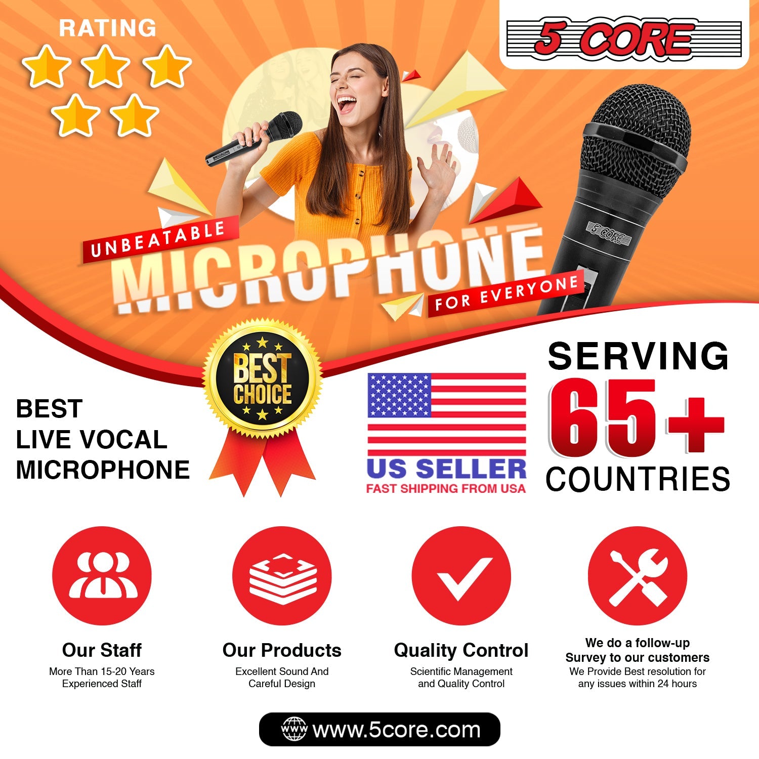 Premium Dynamic Microphone with 12ft Detachable XLR Cable PM 757