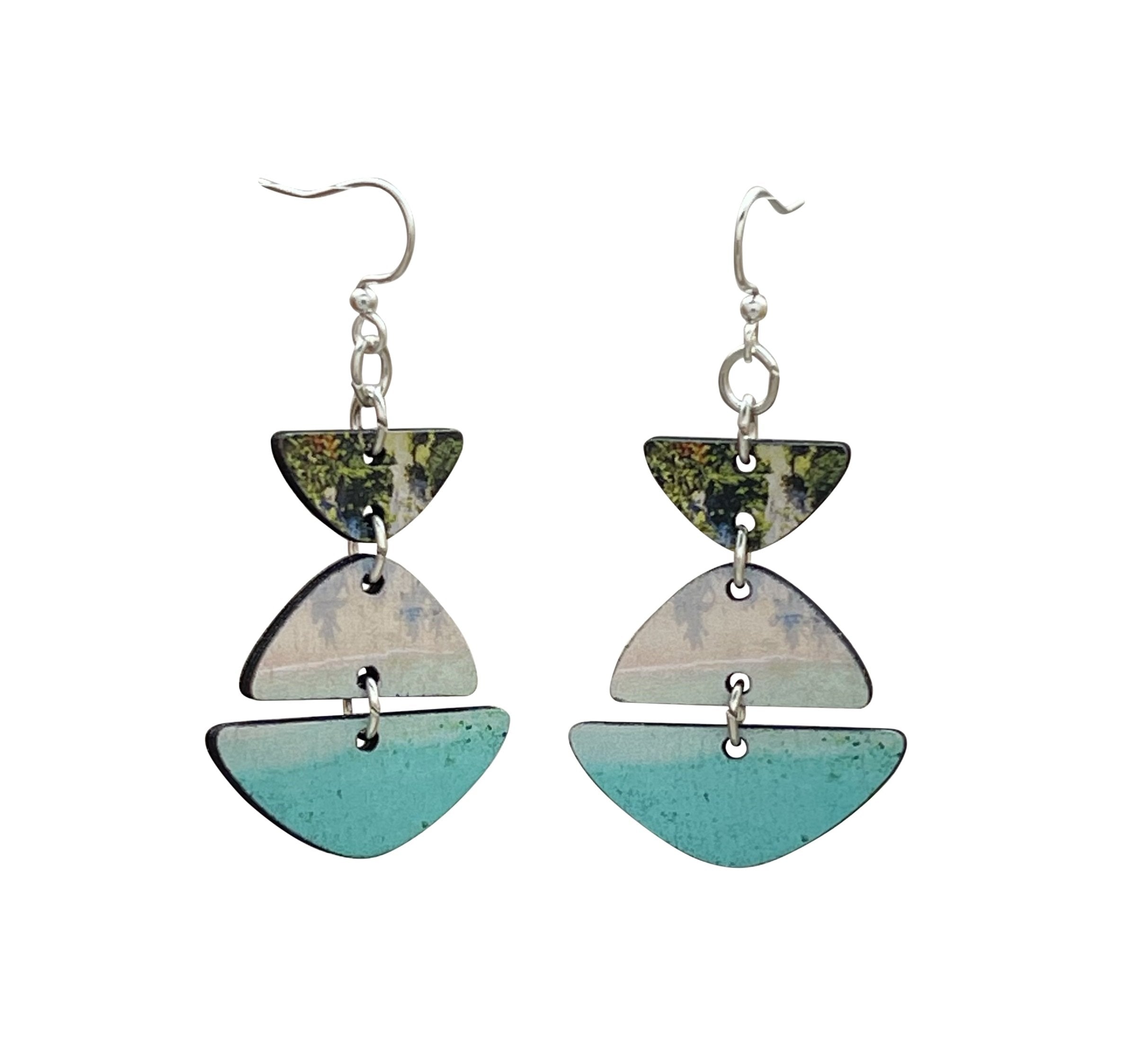 Stacked Beach Stones Earrings