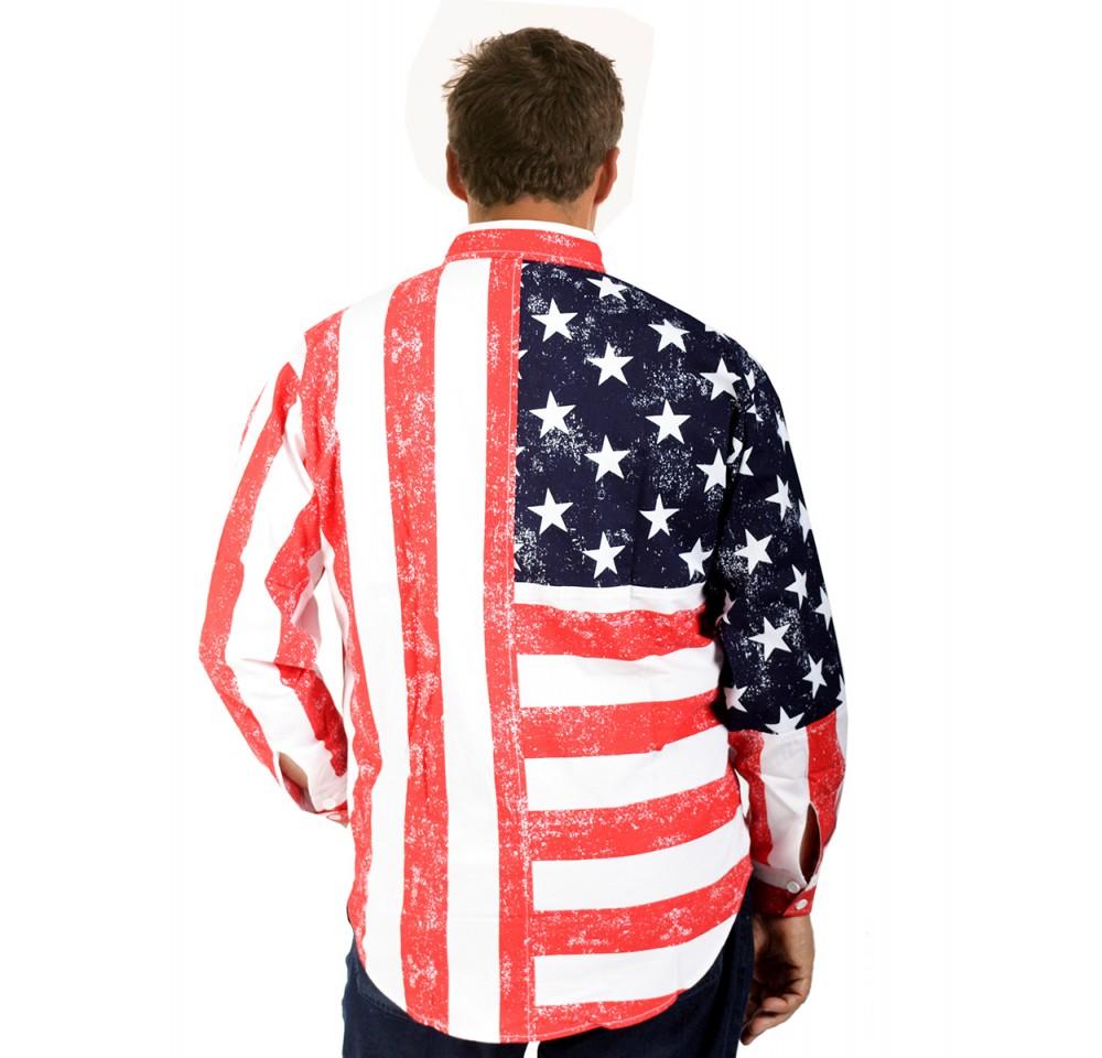 American Flag Print Unisex long Sleeves Shirt - 167201