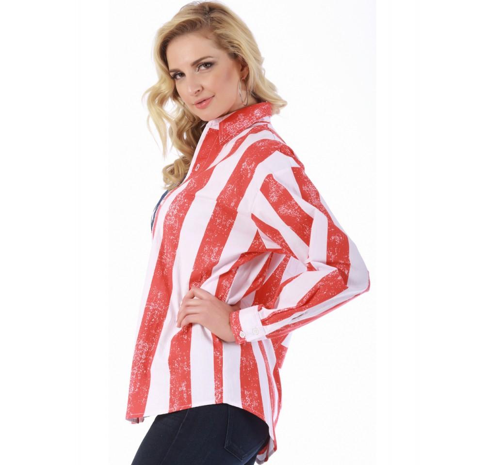 American Flag Print Unisex long Sleeves Shirt - 167201