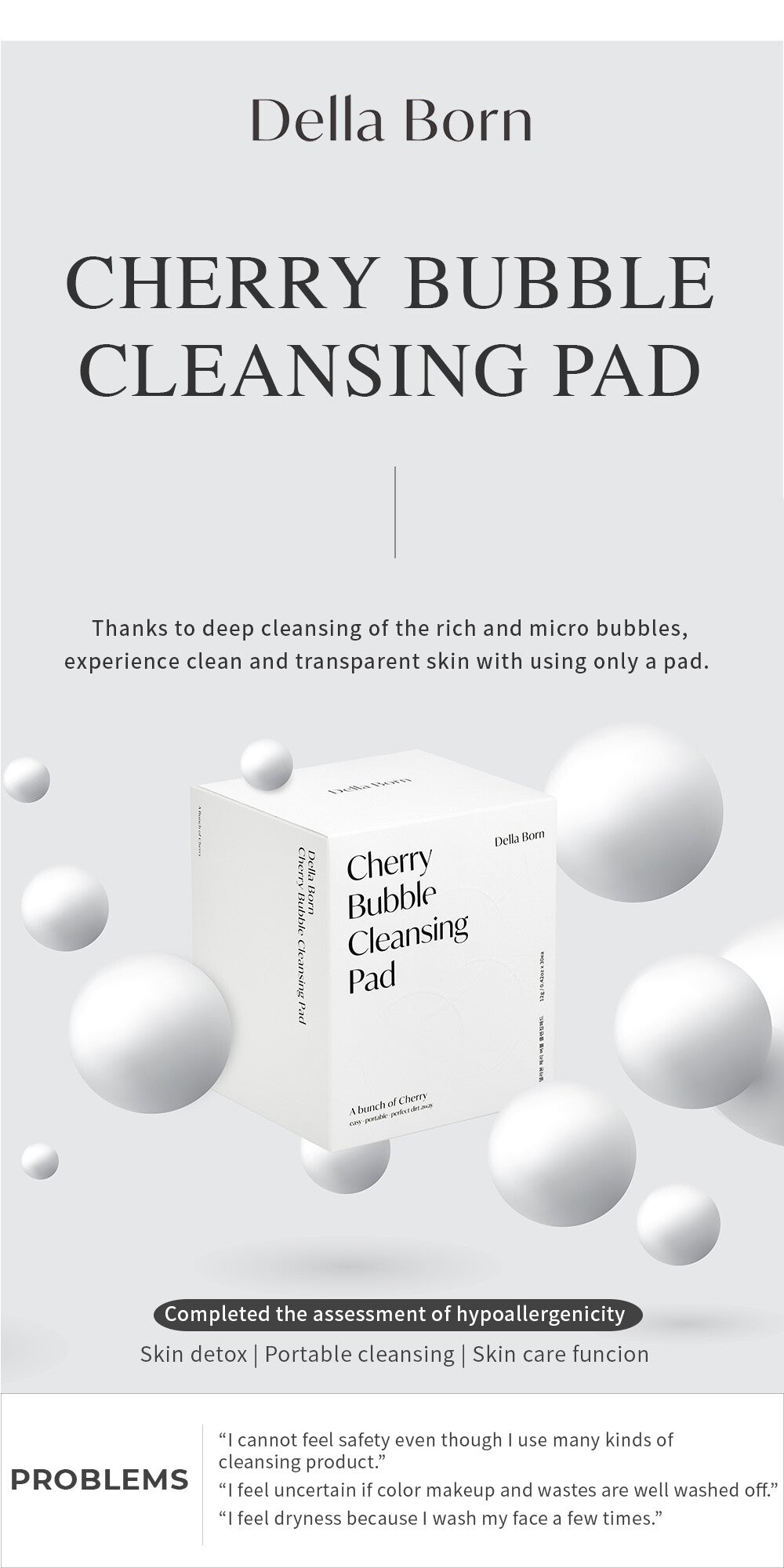 Korea Della Born Cherry Bubble Cleansing pad 1Box / 30ea