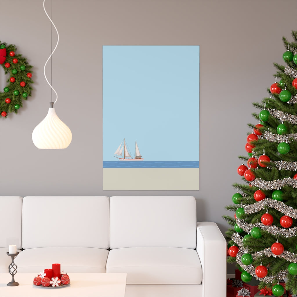 Sail Boat in the Ocean Poster