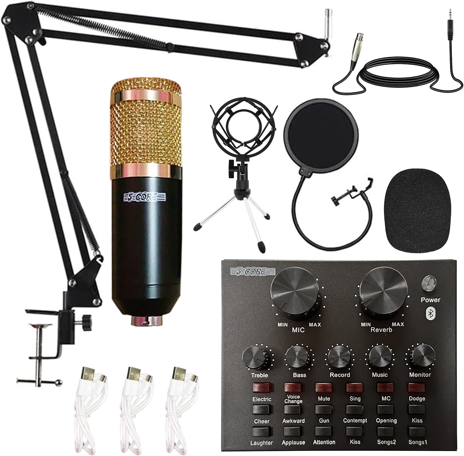 5Core Pro Audio Condenser Microphone Mic Kit Vocal Studio Recording