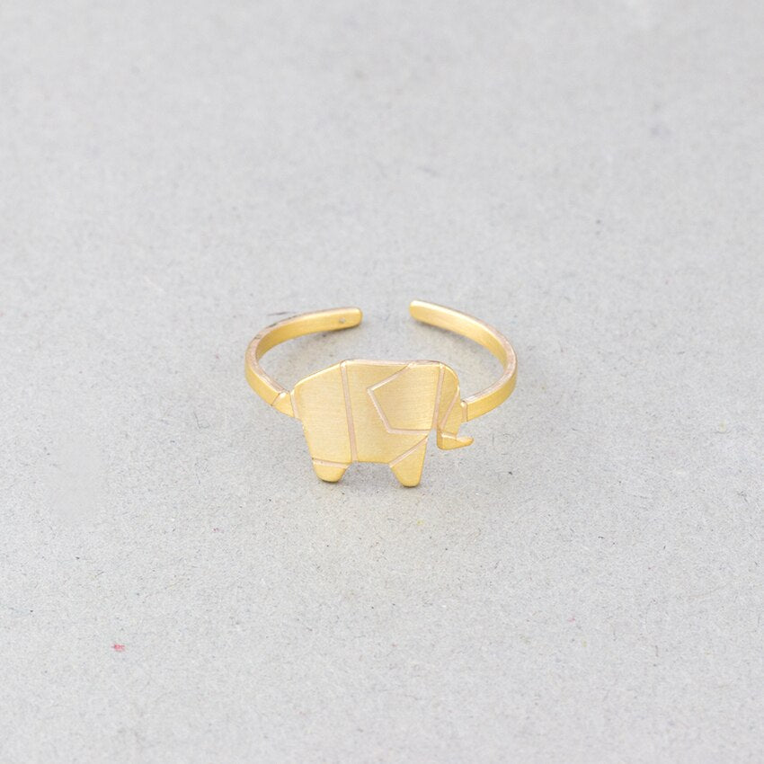 2018 Unique Origami Elephant Rings For Women