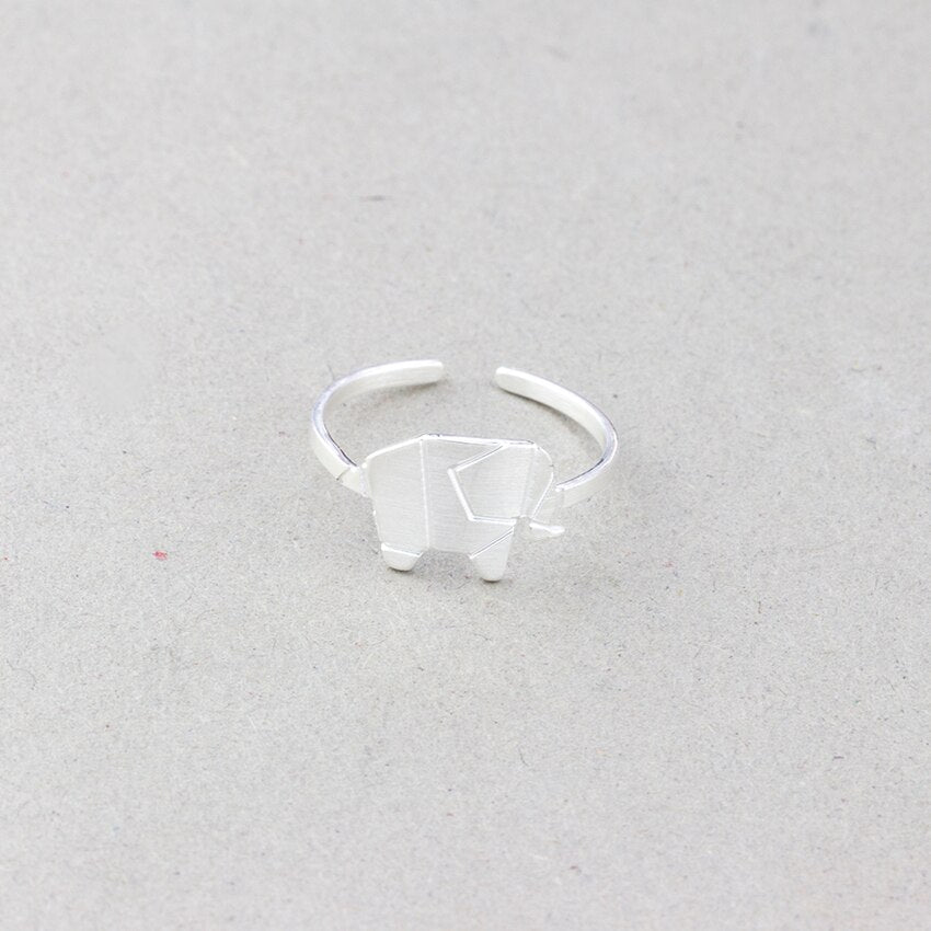 2018 Unique Origami Elephant Rings For Women