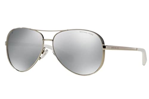Michael Kors MK5004 CHELSEA Aviator 101311 59M Sunglasses For Women + BUNDLE with Designer iWear Eyewear Kit (Gunmetal/Black/Grey Gradient)