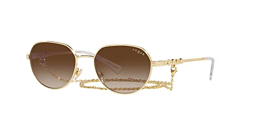 Vogue Eyewear Women's VO4254S Round Sunglasses, Gold/Brown Gradient, 53 mm