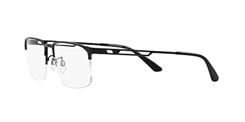 Emporio Armani Men's EA1143 Square Sunglasses, Matte Black/Demo Lens, 55 mm