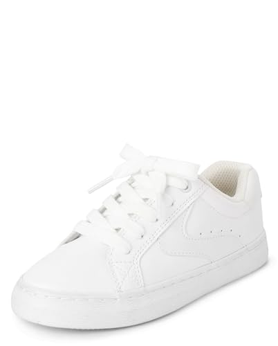 The Children's Place,boys,Sneakers,and Toddler Uniform Low Top Sneakers,White,1 Big Kid