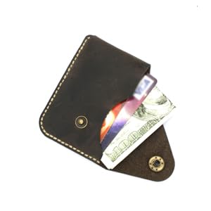 Handmade Genuine Leather Front Pocket Minimalist Card Case Slim Wallet business card holder Credit Card Wallet