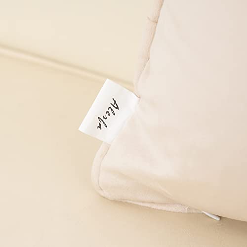 Alerfa Square Pillow Geometric Stripes Embroidery Cut Velvet Cushion Case Luxury Modern Throw Pillow Cover Decorative Pillow for Couch Sofa Living Room Bedroom Car 18 x 18 Inch Black