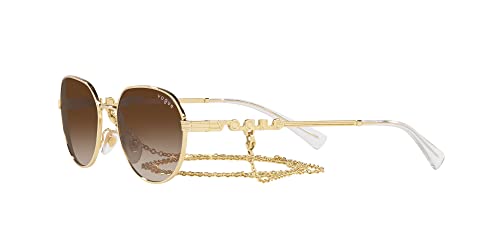 Vogue Eyewear Women's VO4254S Round Sunglasses, Gold/Brown Gradient, 53 mm