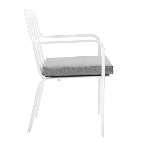 Modway Baxley Outdoor Patio Stackable Aluminum Dining Chair in White Gray