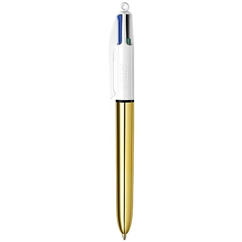 BIC 4-Color Shine Retractable Metallic Ball Pens, Medium Point (1.0mm), 3-Count Pack, Retractable Ball Pen With Long-Lasting Ink