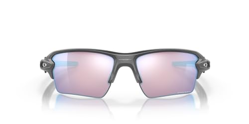 Oakley Men's OO9188 Flak 2.0 XL Rectangular Sunglasses, Steel/Prizm Snow Sapphire, 59 mm