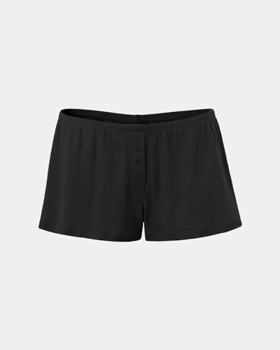 florence by millsWomensCozy Crush Sweet Pointelle Sleep ShortBlackX-Small