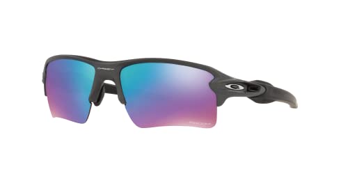 Oakley Men's OO9188 Flak 2.0 XL Rectangular Sunglasses, Steel/Prizm Snow Sapphire, 59 mm