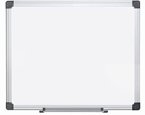 MasterVision Maya Series Magnetic Dry Erase Board, Porcelain Whiteboard, Snap-On Marker Tray, Wall Mounting Kit, 24" x 36", Aluminum Frame,White,CR0601170MV