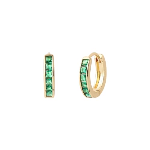 Gold Hoop Earrings Set 14k Real Gold Plated Huggie Earrings Hypoallergenic Chunky Twisted Thick Jewelry for Multiple Piercing Christmas Gift for Women (Gold Hoop 041)