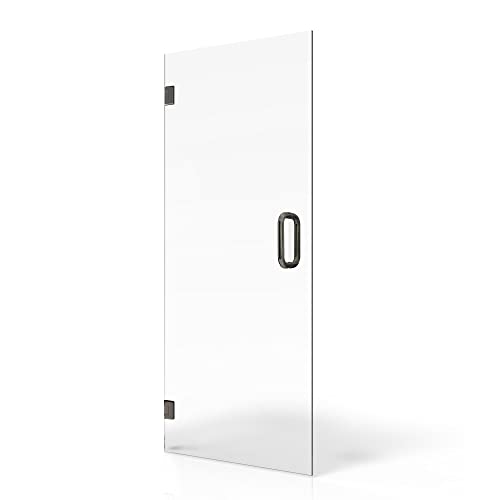 Custom Glass Shower Door Ravello Series 3/8" Thick for Bathroom - Cut to Size Frameless Double Hinge Swing Shower Door with Glass Protection and Chrome Hardware by Fab Glass and Mirror
