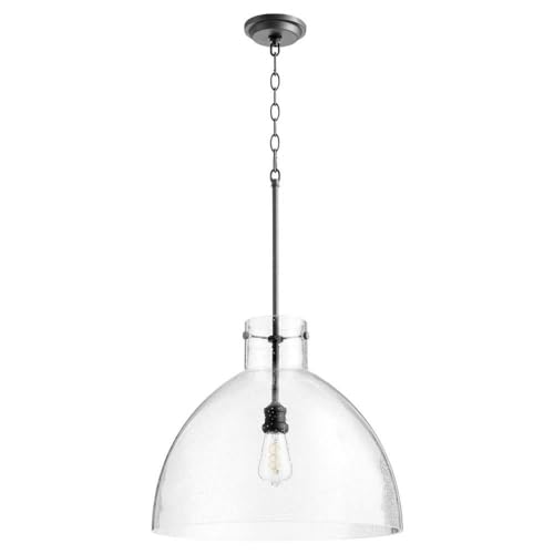 Quorum 8932-69 Transitional One Light Pendant in Black Finish,