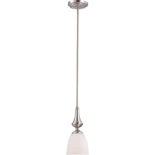 Nuvo Lighting 60/5037 Patton One Light Mini-Pendant 100 Watt A19 Max. Frosted Glass Brushed Nickel Fixture