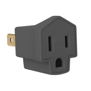 2 Prong to 3 Prong Adapter, 2 Pack, Turn Any 2 Prong Outlet into A 3 Prong Outlet with Outlet Adapter Converter, Black, ETL Listed