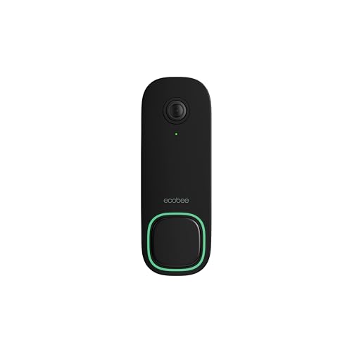 ecobee Smart Video Doorbell Camera (Wired) - with Industry Leading HD Camera, Smart Security, Night Vision, Person and Package Sensors, 2-Way Talk, and Video & Snapshot Recording