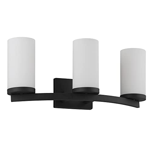 Design House 589150-BLK Desta Transitional Indoor 3-Light Vanity Light with Curved Bar, Matte Black