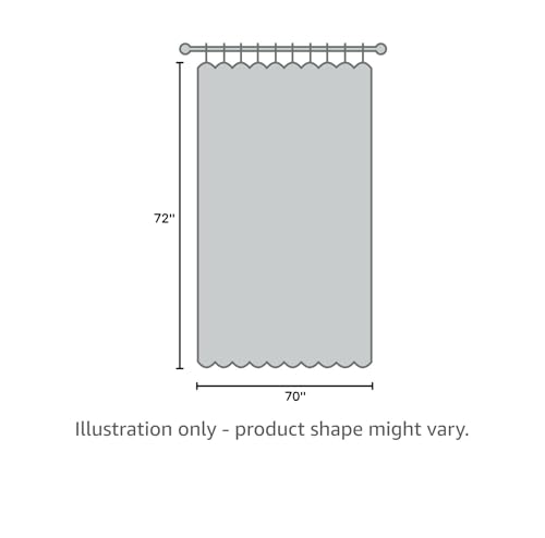 Clorox Treated Polyester Fabric Shower Curtain 70"x72" Light Grey with Weighted Magnetic Hem, Machine Washable