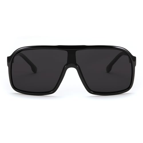 FEISEDY Fashion Polarized Sunglasses Oversized One Piece Reflective Lens Sports Sun Glasses B0122