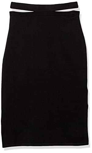 The Drop Women's Valentina Slim Cut-out Pull-on Mide sweater Skirt, Curds & Whey, XXS