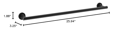 KOHLER 14436-BL Purist 24" Towel Bar for Bathroom Wall, Wall-Mount Towel Rack, Bathroom Towel Holder, Matte Black
