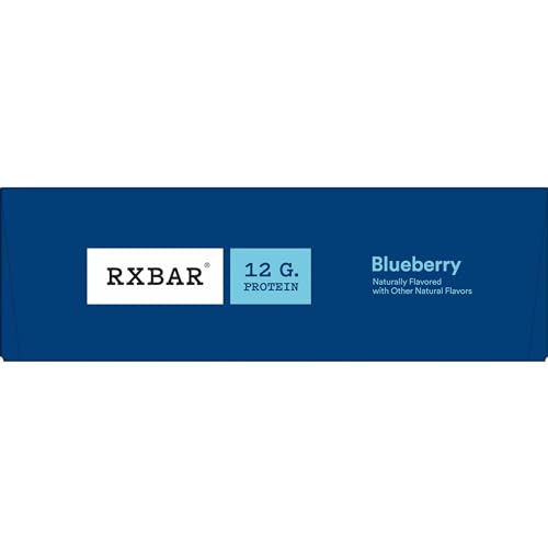 RXBAR Protein Bars, Protein Snack, Snack Bars, Blueberry, 22Oz Box (12 Bars)