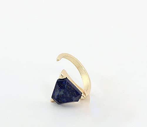 Blue Lapis Gold Ring for Women Lapis Statement Ring for Women Unique Gold Open Circle Ring for Women Statement Rings for Women Gold